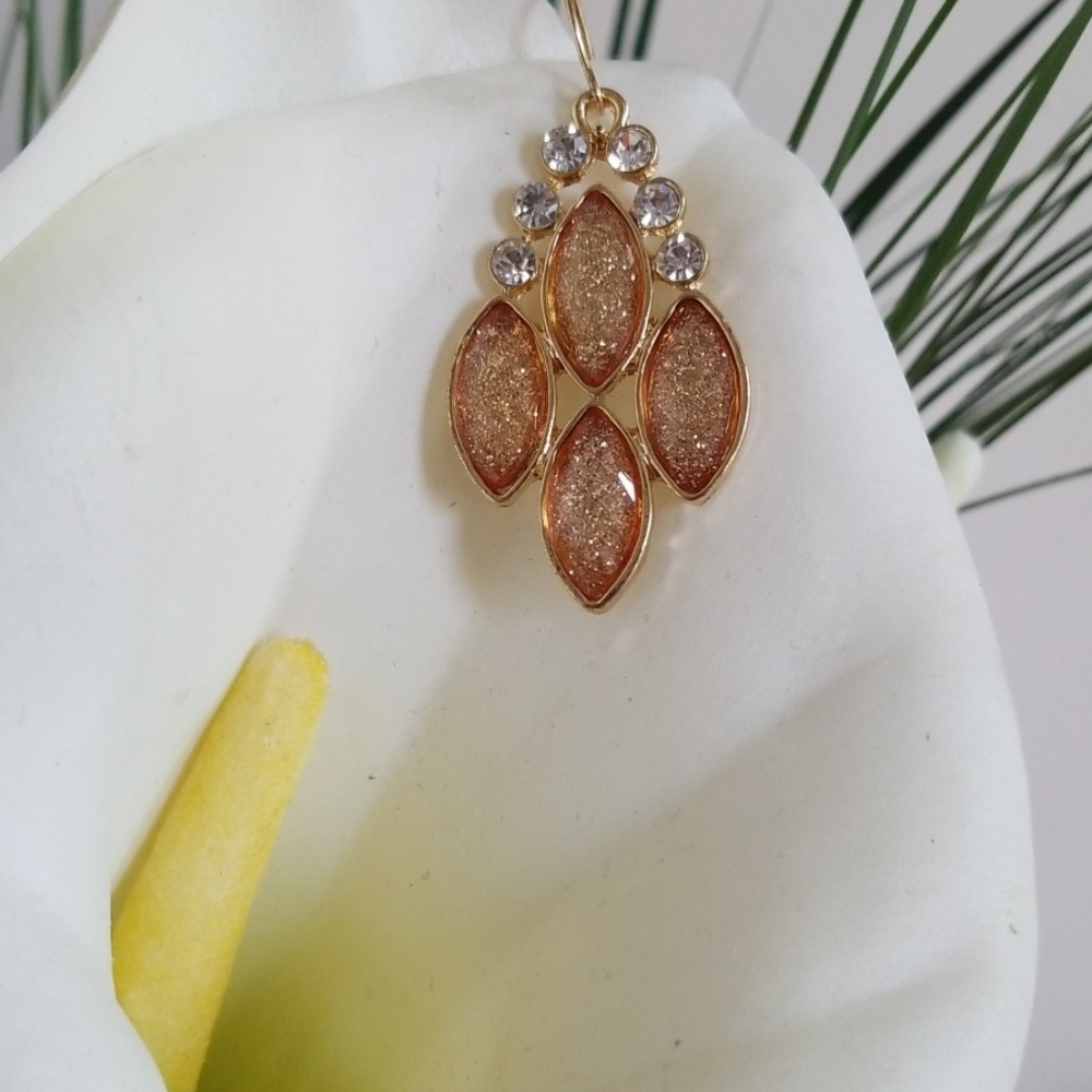 Faux Gemstone Drop Earrings